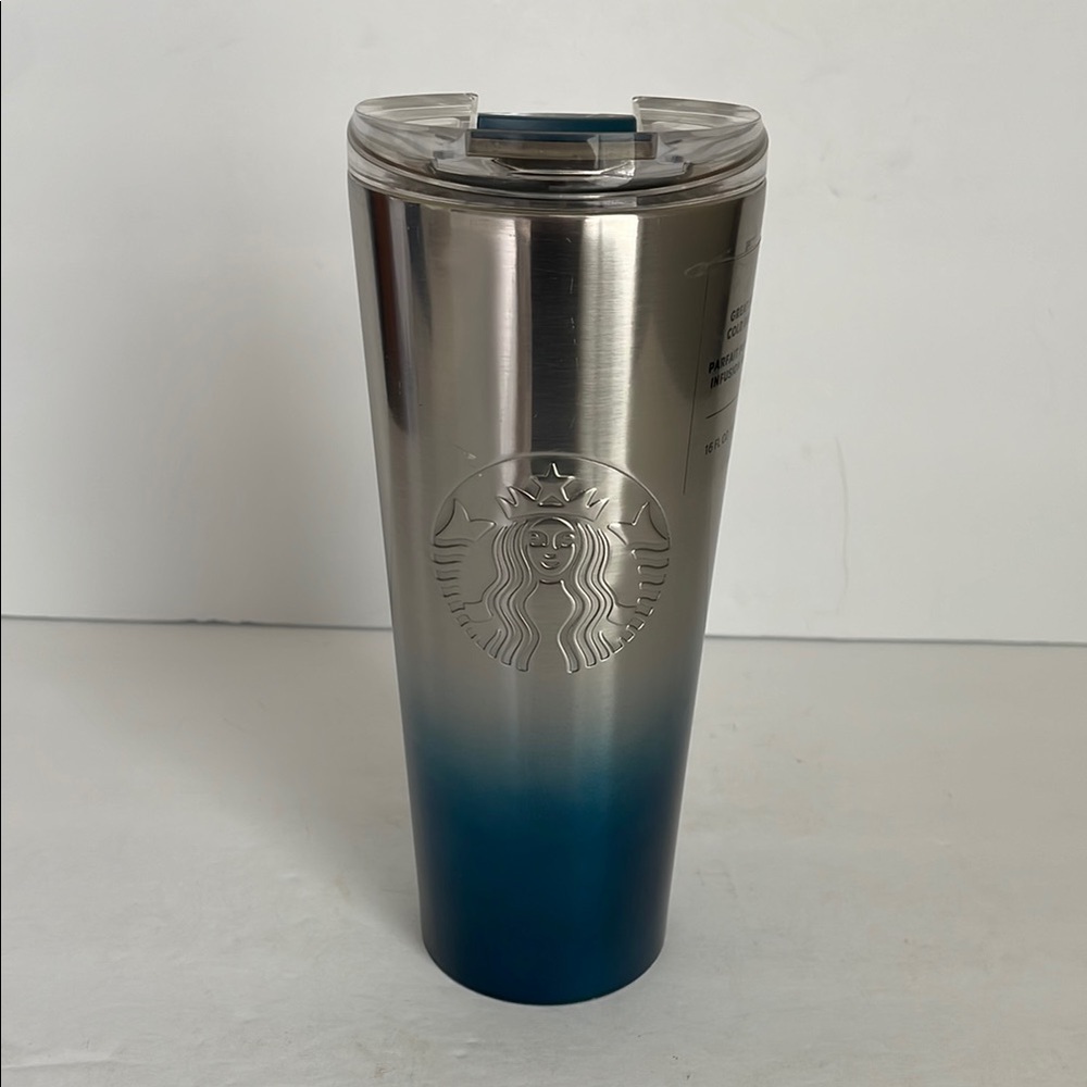 Starbucks 16 oz. Tumbler Chrome and Blue